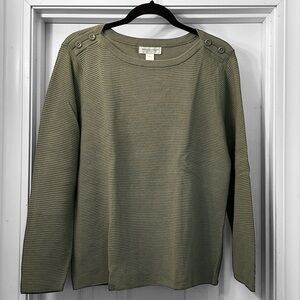 New! Christopher & Banks PETITE Solid Otoman Sweater